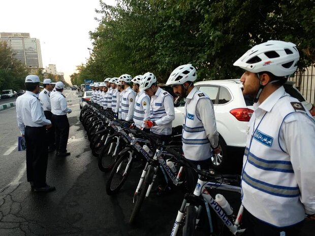 فعالیت دوچرخه سواران پلیس راهور در تهران