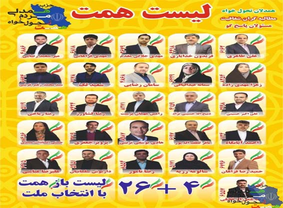 لیست انتخاباتی «حزب همت» در تهران