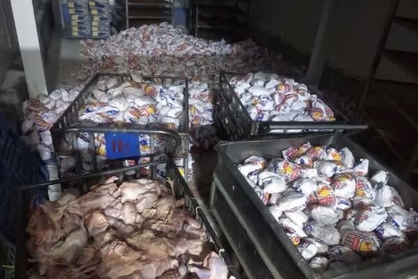 توقیف ۱۲۰۰ کیلوگرم مرغ غیرمجاز در دماوند